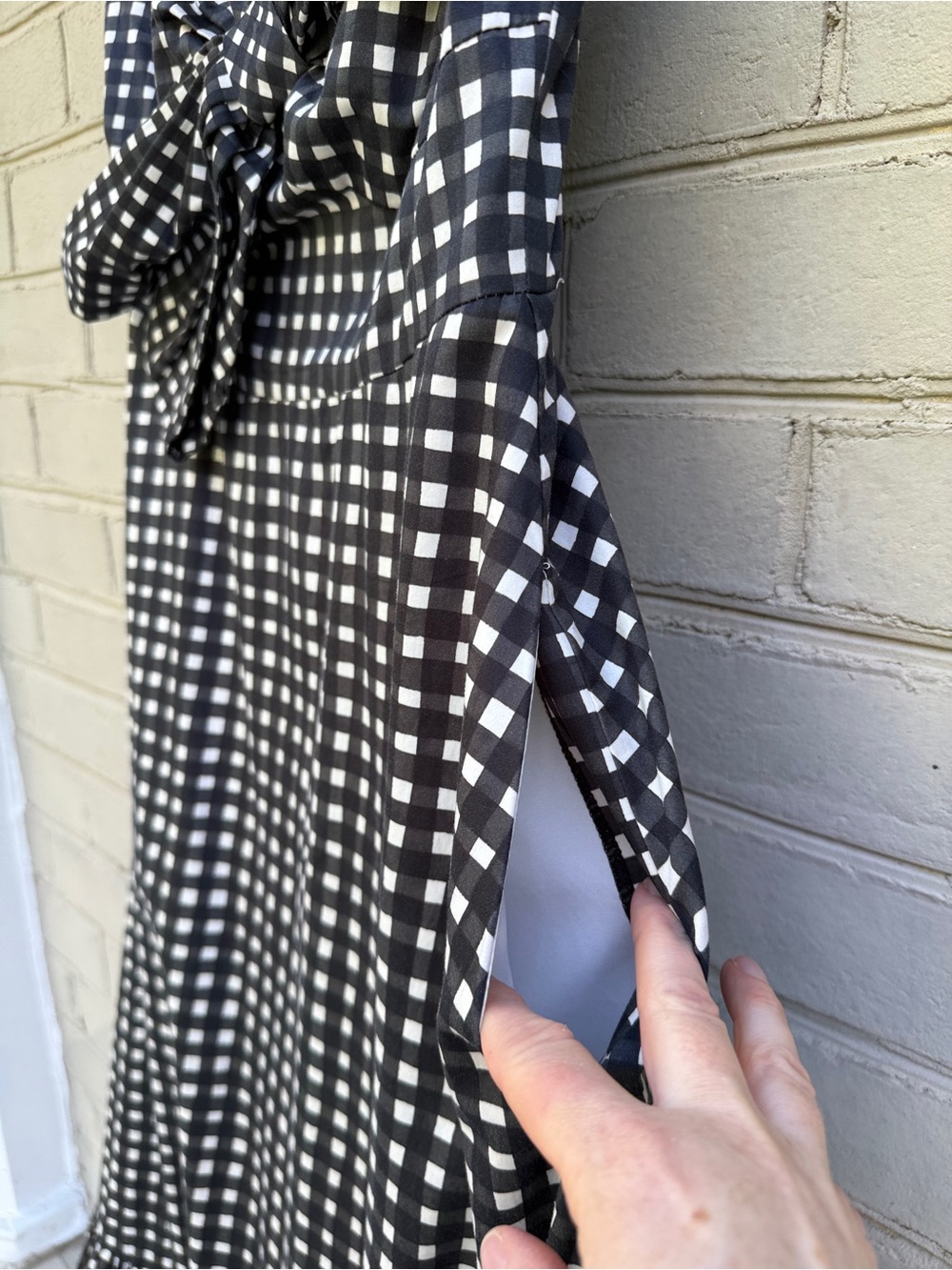 Anthropologie Hutch Strapless Black & White Gingham Midi Dress Size 10 Pockets - Picture 9 of 16